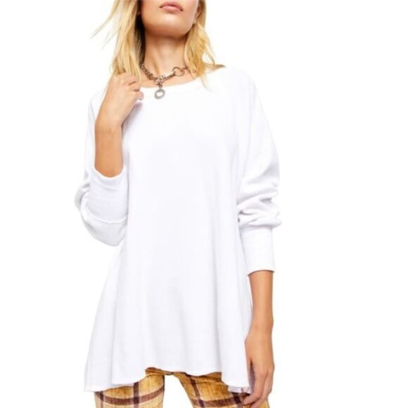 🎁 Free People Amelia Oversized Thermal Shirt - Picture 1 of 10